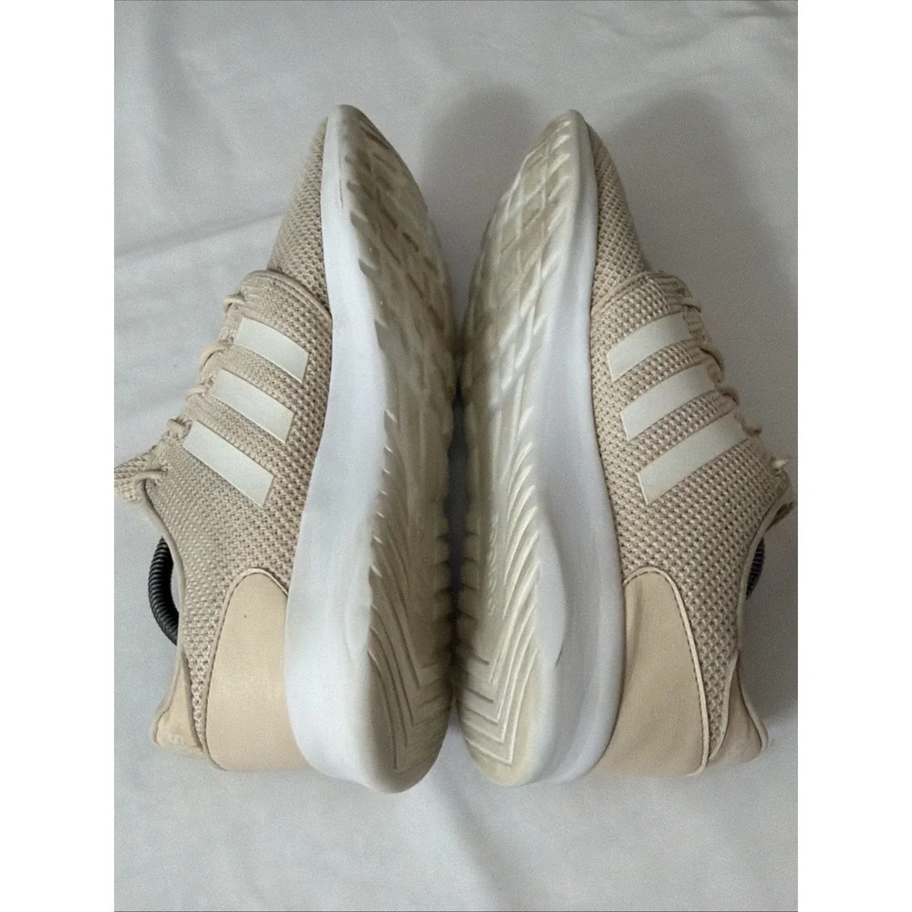 Adidas Womens EE8085 Ivory Cloudfoam QT Racer Sneakers 12 Running Shoes Gym Shoe